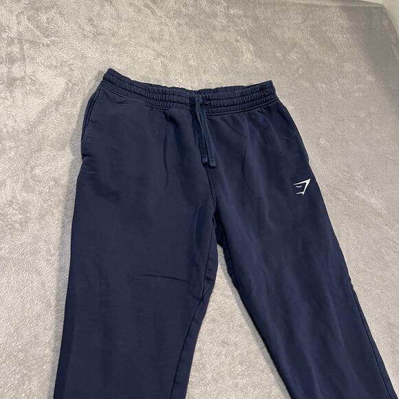 Gymshark Pants Mens Large Navy Blue Joggers Athletic Sweatpants Tapered Fit - Picture 2 of 9